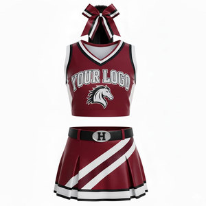 En gros, uniforme de cheerleading pour femmes adultes, personnalisé, en polyester Dry Fit, ensemble haut sans manches et jupe, pour entraînement scolaire et de danse 2026 - Product Image 4