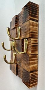 Luxury Handmade Wooden Key Holder Rack with <b>Shelf</b> and <b>Hooks</b> for Entryway Hallway Living Room Home Organization - Product Image 3