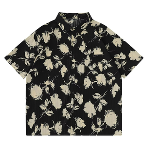 Camisas florales unisex, camisa de verano con estampado floral personalizado para hombre, camisa hawaiana de manga corta para la playa. - Product Image 1