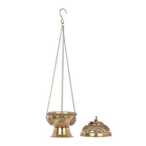 Brass Hanging Eco-Friendly Buddhist Style Incense Burner with Golden Finish for Home & Office Use - Product Image 4