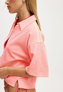 Nueva Camiseta para Mujer 2026, 100% Algodón, 300gsm, Cuello en V, Oversize, Hombros Caídos, Apliques Impresos Personalizados, Verano - Product Image 2