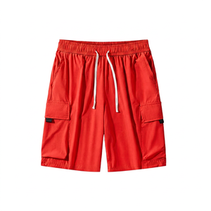 Pantalones Cortos Cargo para Hombre, Color Sólido, Cintura con Cordón, Secado Rápido, Tela Oxford, Estilo Casual, Diseño con Bolsillos - Product Image 4