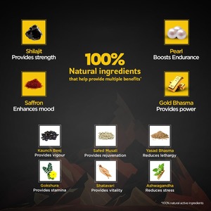 Zandu Vigorex MAX, 20 capsules, enrichi en Shilajit, or, safran, perle et Ashwagandha pour l'intensité et l'énergie - Product Image 5