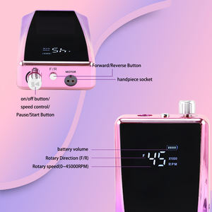 Yaqin เครื่องเจาะเล็บแบบ2 in 1, อุปกรณ์แต่งเล็บ85W แบบมืออาชีพชาร์จไฟได้45000รอบต่อนาทีสำหรับการทำเล็บ - Product Image 4