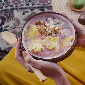 Bols en noix de coco naturels faits à la main - 100% biologiques, écologiques, réutilisables pour smoothies et salades, pour une alimentation végétalienne - Product Image 1