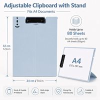 Porte-documents pliable A4 avec clip métallique, boucles réglables, support d'écriture, porte-fichiers pour l'école et le bureau