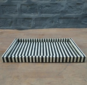 Bandeja Decorativa de Lujo con Incrustaciones de Hueso para Mesa de Comedor, Mesa de Café, Regalo, Hecha a Mano, Ecológica, Duradera, Clásica - Product Image 4