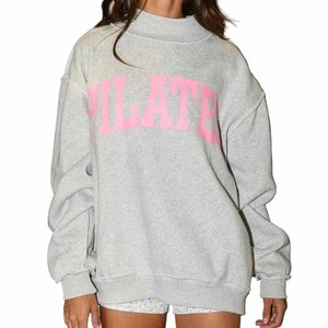 Philly Custom Unisex <b>Mock</b> <b>Neck</b> Sweatshirt University College Greek Apparel Chenille Embroidery Gingham Patch Cotton Fleece - Product Image 4