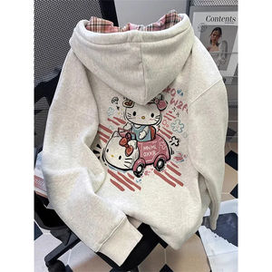 เสื้อฮู้ดการ์ตูนผู้หญิงแบบใหม่ น่ารัก สไตล์ลำลอง แฟชั่นเสื้อคลุมมีฮู้ดสำหรับผู้หญิง - Product Image 2