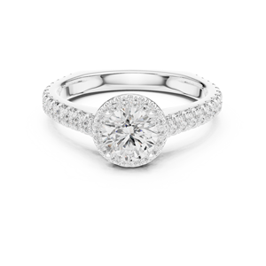 Anillo Solitario Halo de Diamantes Redondos Orbit Glow para Mujer, Oro 10k/14k/18k/Plata, Piedra Central Cultivada en Laboratorio, Joyería Fina, Regalo - Product Image 2