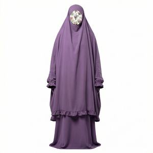2025 OEM Kimono Abaya pour femmes musulmanes, en tissu polyester épais, doux et très extensible, col en V, manches longues, pour fêtes, Ramadan, mariages - Product Image 1