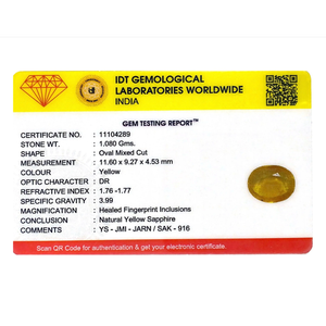 Loose 5.4 Carat Oval Cut Yellow Sapphire Gemstone for Fine Jewelry - Product Image 4