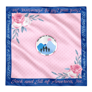 Jack and Jill The Power of Us Printed Scarf Pink Satin Square Scarf Stylish Elegant <b>Head</b> <b>Wrap</b> Fashion Accessory - Product Image 2