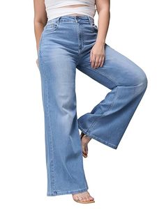 Women's Mid Waist <b>Boot</b> Cut Denim Jeans Full Length Regular Fit Stonewashed Ripped Dark Solid Blue 100% Cotton Casual <b>Spring</b> - Product Image 1