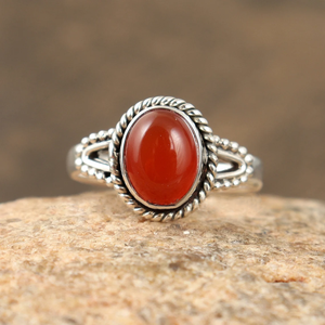 Carnelian Gemstone Midi <b>Ring</b> 925 Silver Handmade <b>Statement</b> <b>Ring</b> Boho Jewelry - Product Image 4