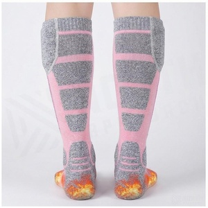 North Approach <b>Knee</b> <b>High</b> <b>Socks</b> Thermo Warm Pink Gray Hiking <b>Socks</b> for Adults Winter Season - Product Image 2