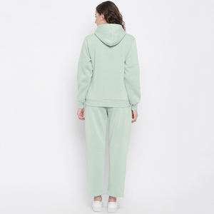 Ensemble de survêtement en molleton à capuche vintage pour femmes, coupe régulière, motif à carreaux, décontracté, hiver, manches longues - Product Image 3