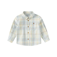 T-shirt pour enfants en coton biologique, chemise à manches longues boutonnée pour enfants, chemise à carreaux personnalisée pour enfants, vêtements écologiques pour enfants