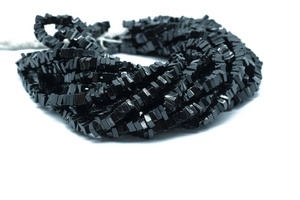 100% Natural Black Spinel Smooth <b>Heishi</b> Square Shape <b>Beads</b> 5-6mm 16 Inches Plain <b>Beads</b> Gemstone Jewellery Making Stone <b>Beads</b> - Product Image 2