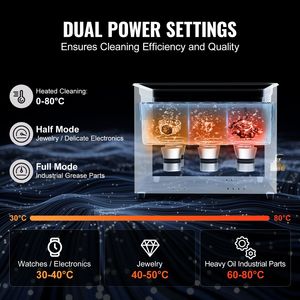 Pulitore a Ultrasuoni Digitale in Metallo da 15L 360W 40kHz con Nuova Modalità Delicata e Degassaggio Migliorato - Product Image 4