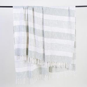 Manta de Sofá de Invierno 100% Algodón Hecha a Mano, Ecológica, Tejida, Transpirable, Ligera con Borlas - Product Image 4