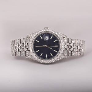 Mossanite 41mm Diamonds Men's Stainless Steel Luxury Mechanical Watch Auto Date Sapphire Crystal Dial 10 <b>Bar</b> Water Resistant - Product Image 3
