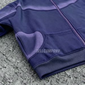 Conjunto Deportivo Azul Marino para Hombre, Sudadera con Cierre Completo y Pantalones Deportivos, Corte Holgado Informal - Product Image 3