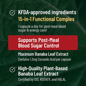 Formule de balance de glucose à base de plantes avec extrait de banaba et acide corosolique OEM Corée - Product Image 2