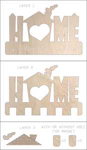 HOME Rectangle Letter Style <b>Wall</b> Mounted Metal <b>Key</b> <b>Holder</b> Organizer Rack with 10 Hooks for Entryway Kitchen Hallway - Product Image 2