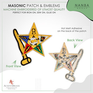 Iron-On Embroidered Canvas Order of the Eastern <b>Stars</b> (OES) Patch for Hats & Gifts - Product Image 2