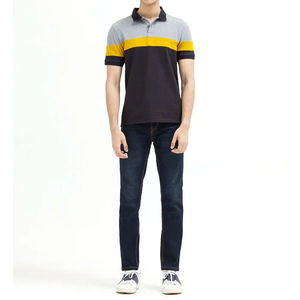 Polo en coton 100 % tricoté à manches courtes pour homme, respirant, motif uni, décontracté - Product Image 1