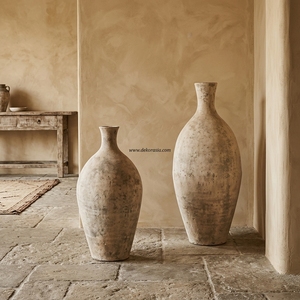 Vase de sol en terre cuite rustique noir Tararear M, pot en argile artisanal, récipient décoratif en grès, vente en gros - Product Image 2