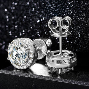 Elegantes Pendientes de Plata de Ley 925 con Diamantes Moissanite, Color D, Claridad VVS1, para Uso Diario, Bodas y Regalos de Lujo - Product Image 3