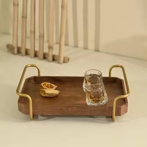 Plateau de service rectangulaire bohème unique avec poignée, artisanat en bois pour mariage, Diwali, Ramadan, hôtel, restaurant, maison - Product Image 1