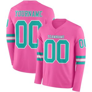 Maillot de football américain personnalisé respirant à manches longues avec logo frontal, chemise d'équipe personnalisée 100 % polyester, nom d'équipe personnalisé inclus - Product Image 2