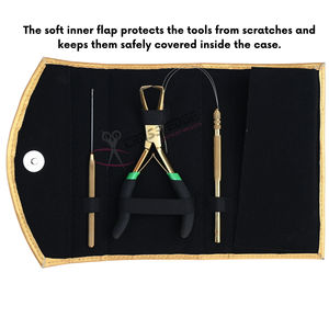 Kit d'outils professionnels pour extensions de cheveux de salon, comprenant des pinces à extensions, un outil à boucles avec crochet de tirage de fil et des pinces à sertir pour le retrait - Product Image 5