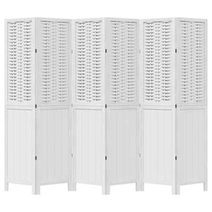 ฉากกั้นห้องไม้เพาโลเนียสีขาวล้วน 6 บาน - Product Image 4