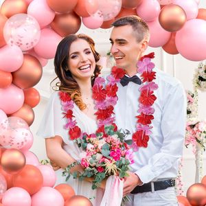 Set di 20 Collane Hawaiane Floreali per San Valentino - Ghirlanda di Fiori Tropicali Rosa per Matrimoni e Feste di Compleanno - Product Image 4