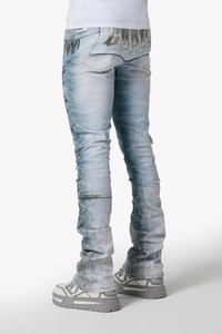 <b>Men's</b> Custom <b>Jogger</b> Pants Straight Fit Stonewashed <b>Denim</b> Mid Waist Casual Unisex Breathable Knitted Fabric Summer Applique - Product Image 6