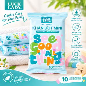 Lingettes antibactériennes féminines de haute qualité Luck Lady, 10 lingettes non tissées 150x150mm, lingettes de voyage format poche, prix de gros Vietnam - Product Image 2