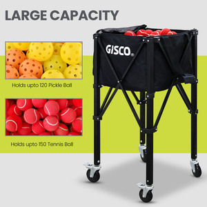 Tennis Ball <b>Cart</b> Ball <b>Cart</b> Multifunctional Pickleball Tennis Baseball Softball Coach <b>Foldable</b> Tennis Ball <b>Cart</b> - Product Image 5