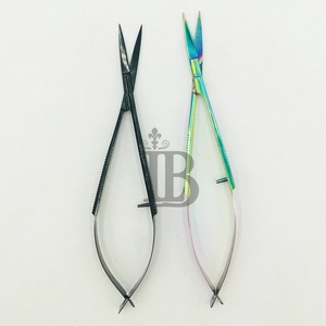 Tijeras para Cejas de Acero Inoxidable Rainbow Plasma, Punta Afilada, Hoja Recta, Herramienta de Maquillaje de Belleza, para Diestros - Product Image 2