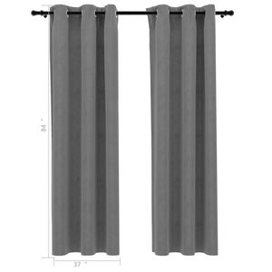 2 pezzi tende oscuranti in velluto grigio 37 "x 84" con anelli eleganti mantovane per l'arredamento della casa - Product Image 5