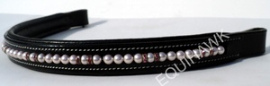 Banda para la frente de cuero suave de alta calidad de tendencia superior, circunferencia de montar occidental de cristal PERLA para ropa de caballo - Product Image 5