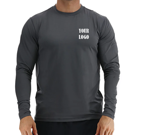 Camiseta de Manga Larga Unisex para MMA con Protección Solar UPF50+, Logotipo Frontal, para Surf y Buceo, Spandex/Poliéster 220g, OEM ODM, Fusión sin Costuras - Product Image 1