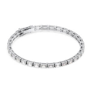 Bracelet tennis REYES en argent plaqué or avec moissanite couleur D VVS, prêt à être expédié, avec certificat GRA, bijoux en argent sterling 925 - Product Image 2