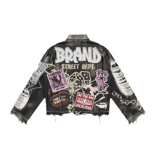 Nouvelle Arrivée Personnalisé 100% Coton Denim Ensembles Poids Lourd Thermique Réversible Séchage Rapide Adultes Hiver Imprimé Coupe-Vent - Product Image 4