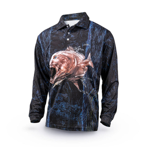 เสื้อโปโลชาย แขนยาว ป้องกันรังสียูวี UPF 50 แห้งเร็ว ระบายอากาศได้ดี ผลิตจากโพลีเอสเตอร์ 100% คุณภาพเยี่ยม เหมาะสำหรับตกปลา คอปกติดกระดุม - Product Image 1