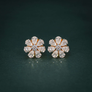 Ensemble de boucles d'oreilles pendantes en or jaune 14 carats avec diamant taille poire, certifié, cultivé en laboratoire, bijoux ethniques de mariage et de fiançailles - Product Image 2