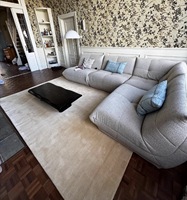 Tapis en laine beige doux, abstrait, tufté à la main, à poils ras épais, moderne, minimaliste, moelleux, antidérapant, écologique, antibactérien, adapté aux animaux domestiques